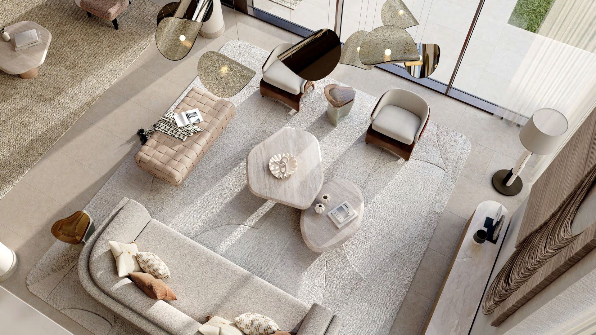 Bay Estate living room from above